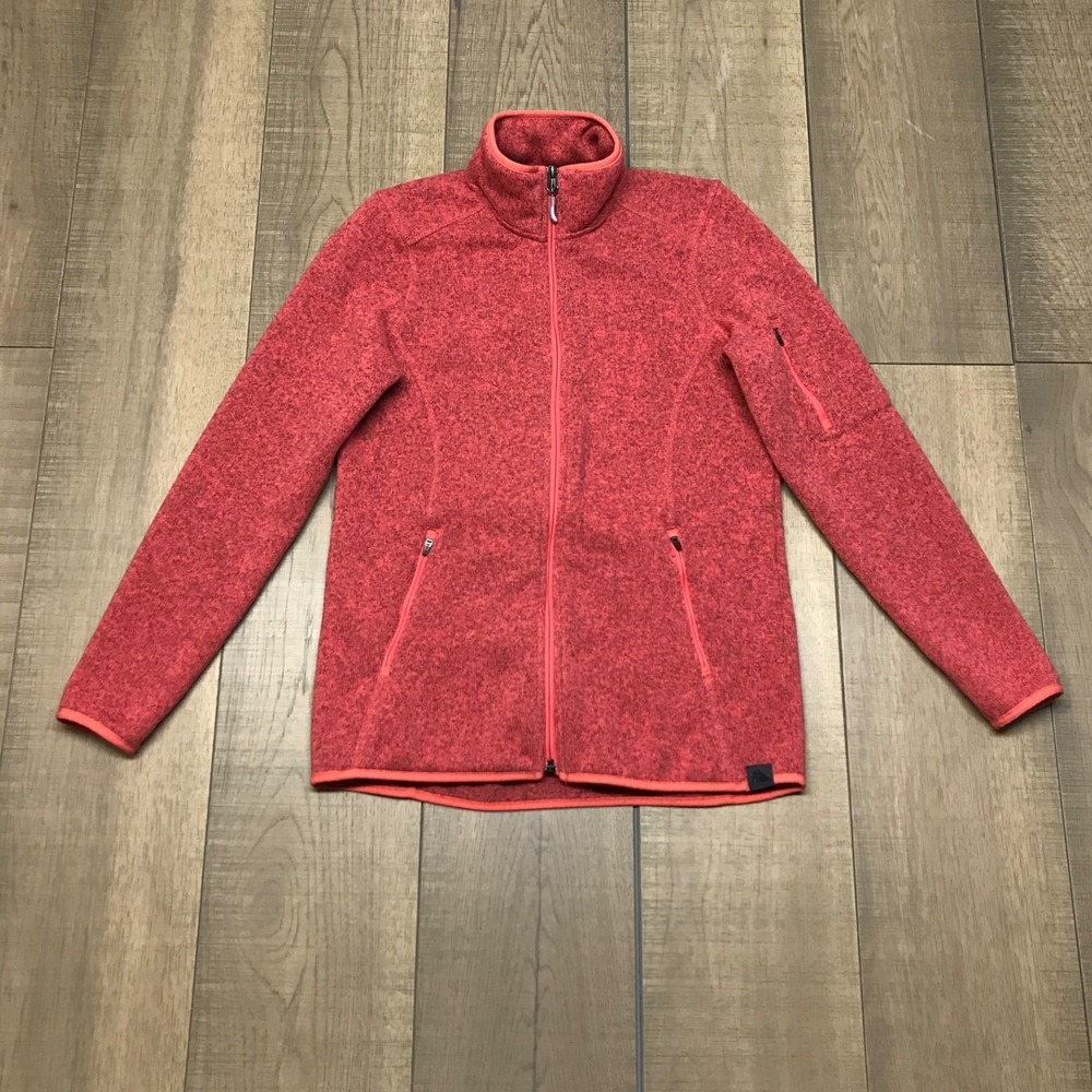 L.L. Bean‎ Sweater Fleece Jacket Womens Size S Pink Fleece Full Zip Knit Cozy